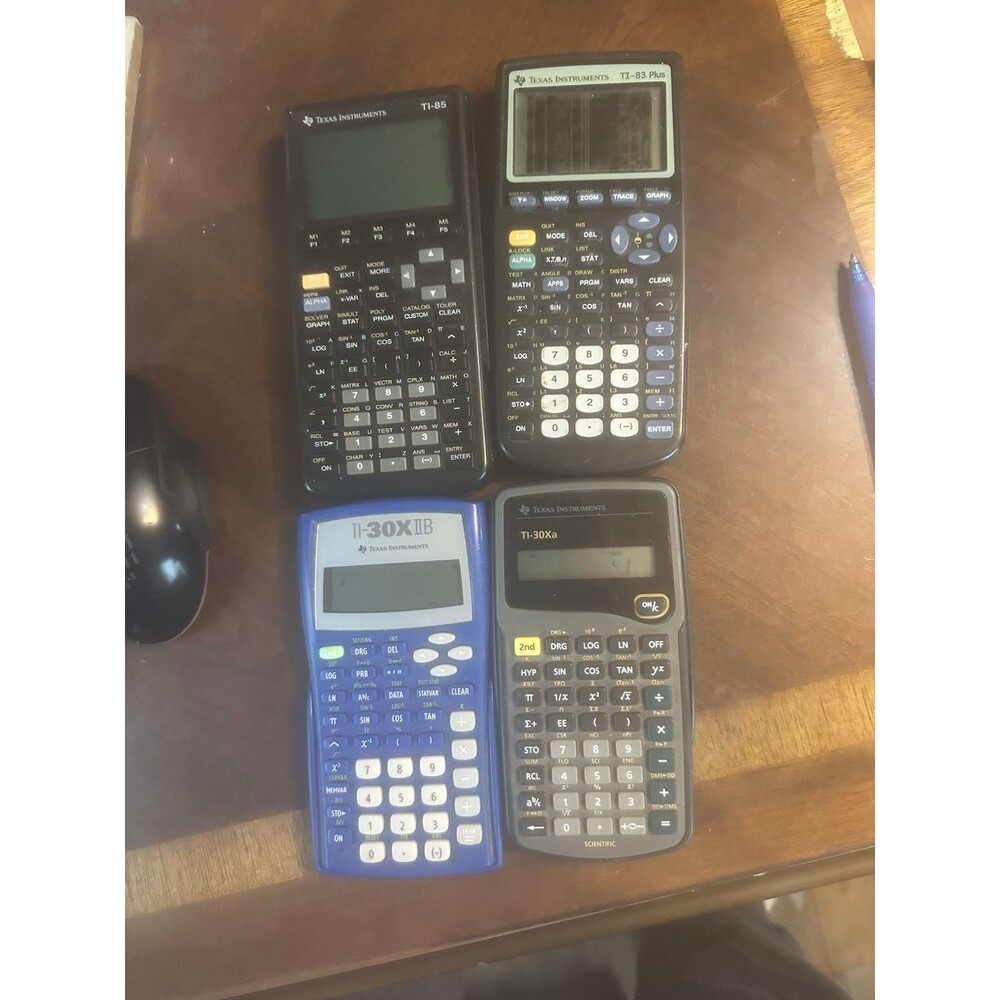 Texas Instruments TI35, TI-83 Plus, TI-30XA and TI-30XIIB, TI-85 AS IS Some Work